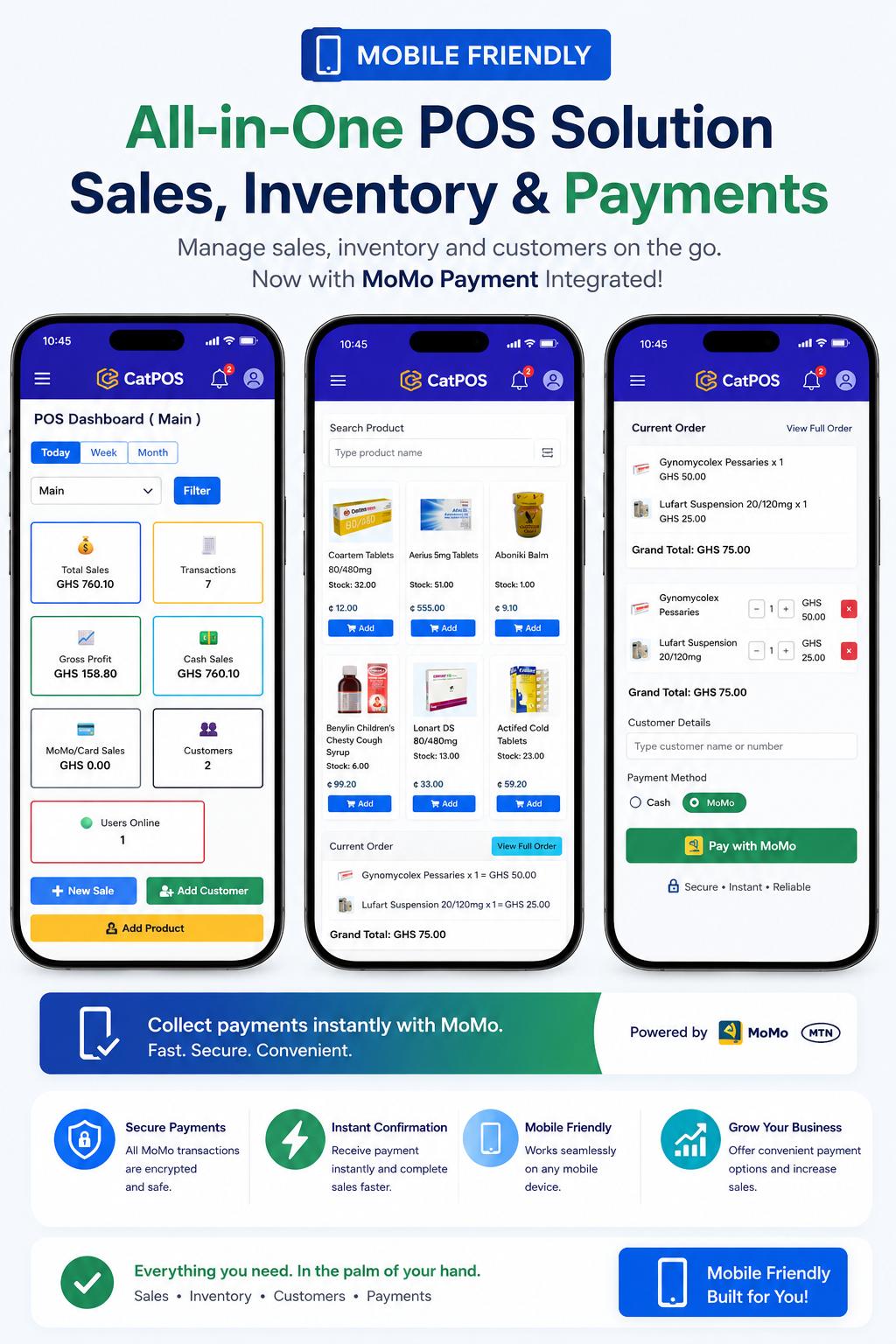 GatPOS mobile friendly retail software screen